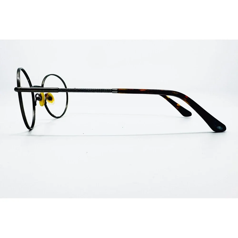 Unbranded Round Eyeglasses Mens Womens Black Gunmetal Textured Frames 0618 48mm